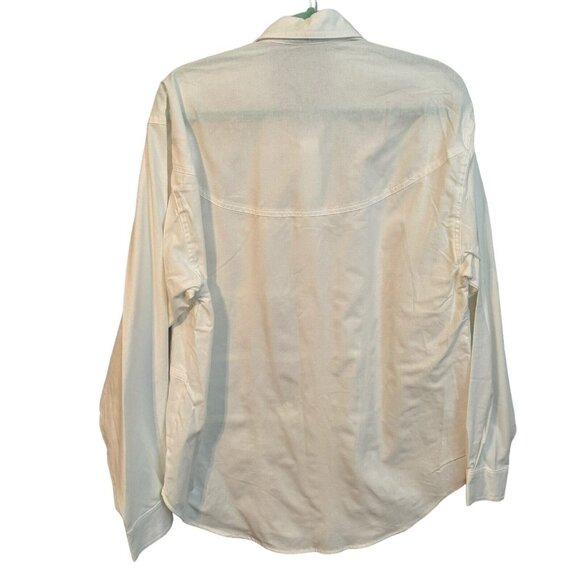 💥BOGO💥 Ol’ Paint Shirt Size L White Embroidered Button Up Women Shirt Top - Picture 3 of 13